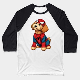 Doodle Dog Comic Book Superhero Baseball T-Shirt